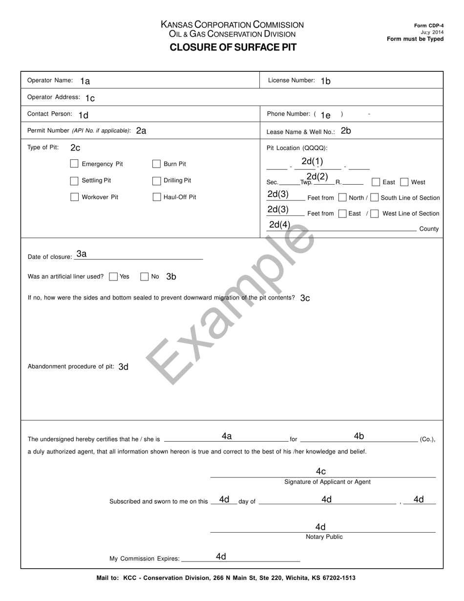 Form CDP-4 Closure of Surface Pit - Kansas, Page 3