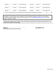 License Renewal Application - Kansas, Page 3