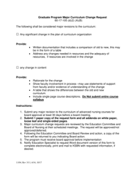 Graduate Program Major Curriculum Change Request - Kansas, Page 2