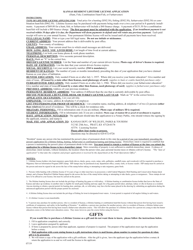 Kansas Resident Lifetime License Application - Kansas, Page 2