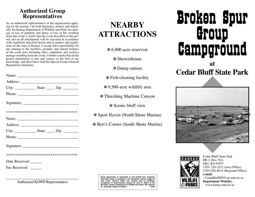 Broken Spur Special Use Permit - Kansas Download Pdf