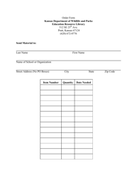 Document preview: Education Resource Library Order Form - Kansas