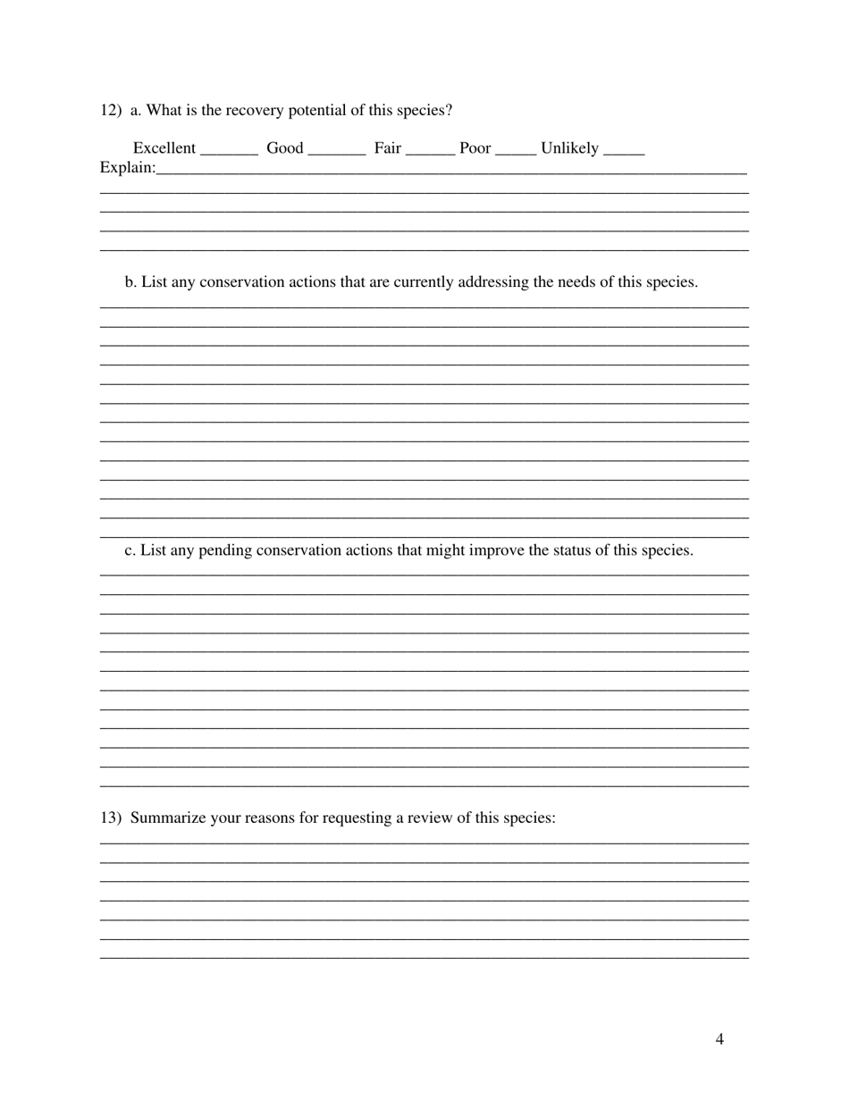 Petition for Species Review Endangered / Threatened / Species-In-need-Of-Conservation Status - Kansas, Page 4