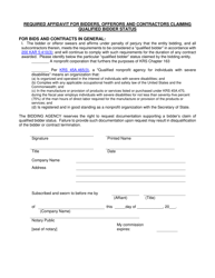 Document preview: Required Affidavit for Bidders, Offerors and Contractors Claiming Qualified Bidder Status - Kentucky