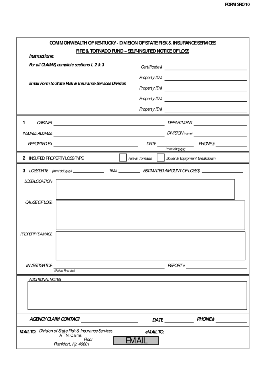 Form SRC-10 - Fill Out, Sign Online and Download Fillable PDF, Kentucky ...