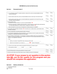 Form SDVOSB_1 Service-Disabled Veteran-Owned Small Business Certification Application - Kentucky, Page 2