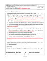 Form SDVOSB_1 Service-Disabled Veteran-Owned Small Business Certification Application - Kentucky, Page 4