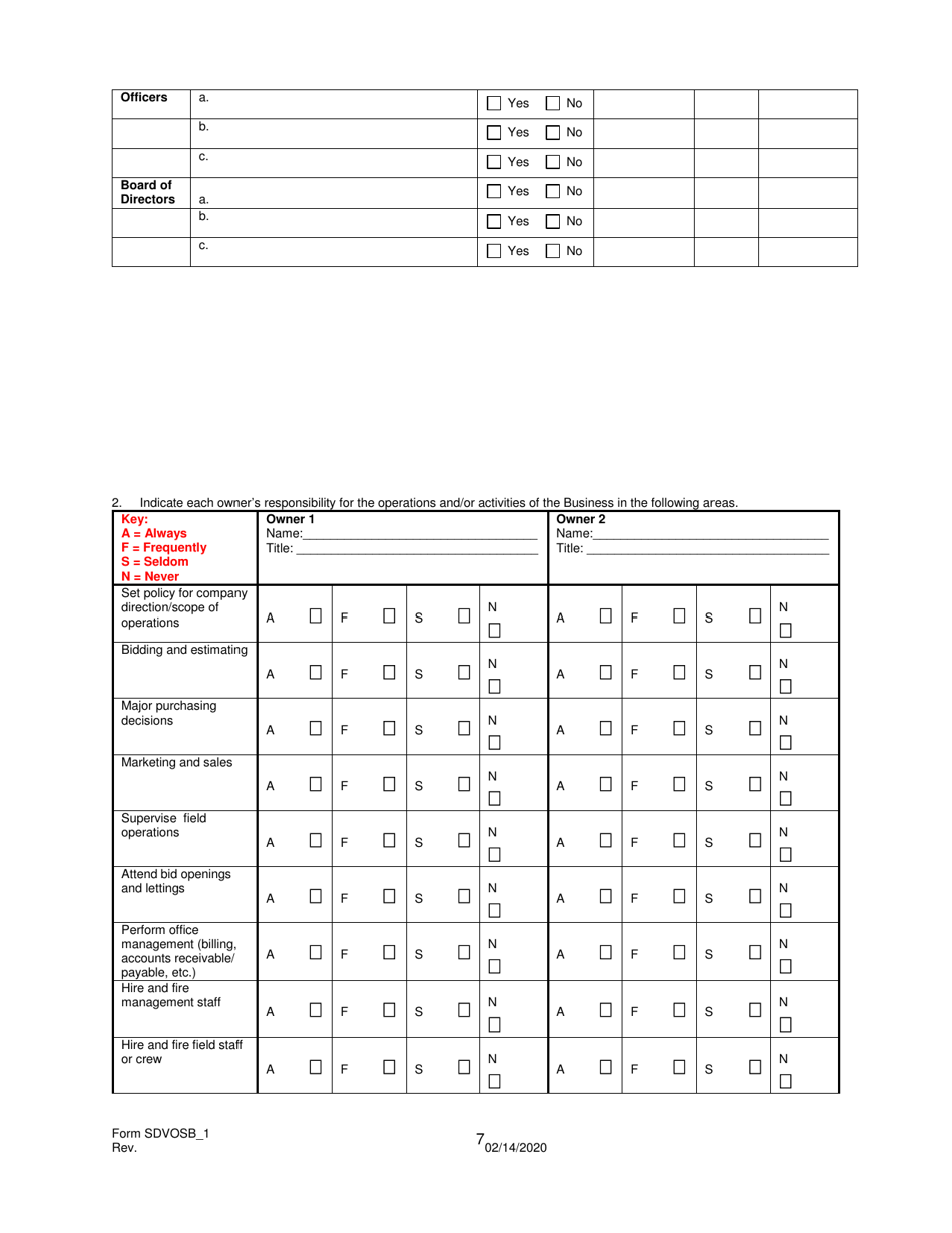 Form SDVOSB_1 Service-Disabled Veteran-Owned Small Business Certification Application - Kentucky, Page 8