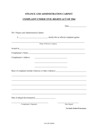 Form SP7.300021 Complaint Under Civil Rights Act of 1964 - Kentucky