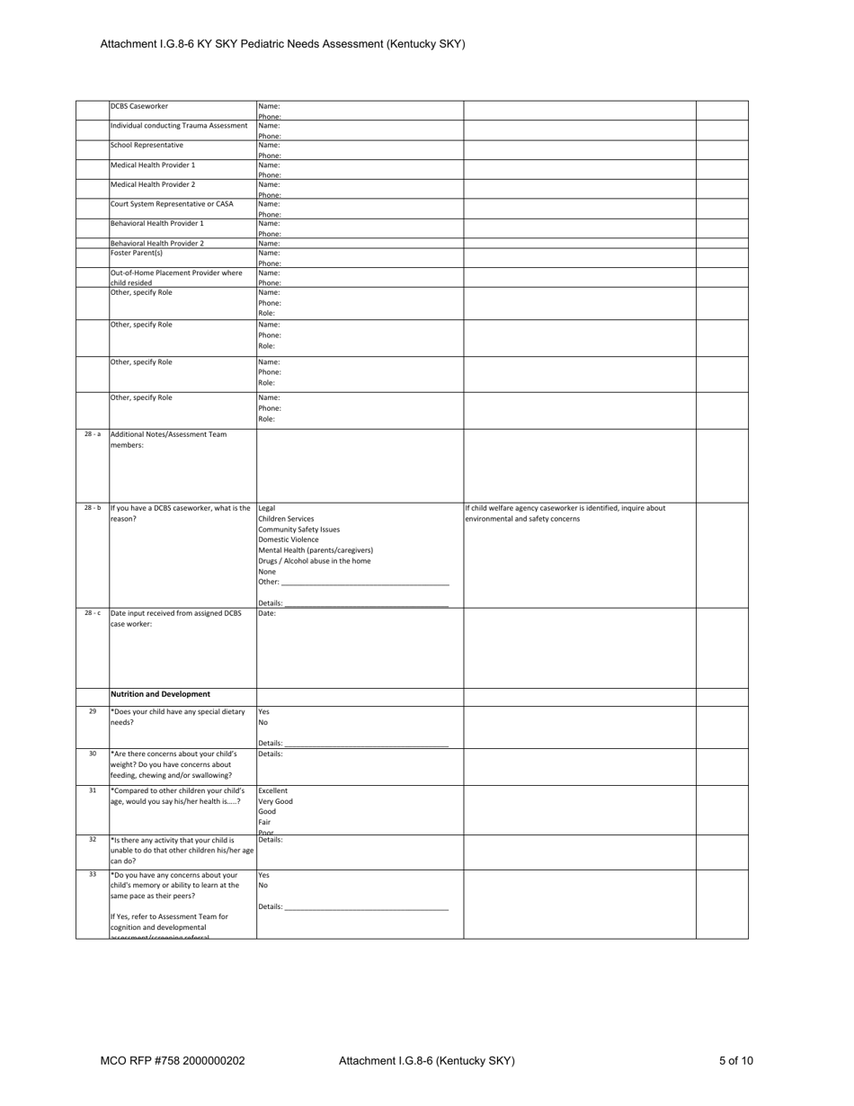 Attachment I.G.8-6 Sky Pediatric Needs Assessment - Kentucky, Page 5