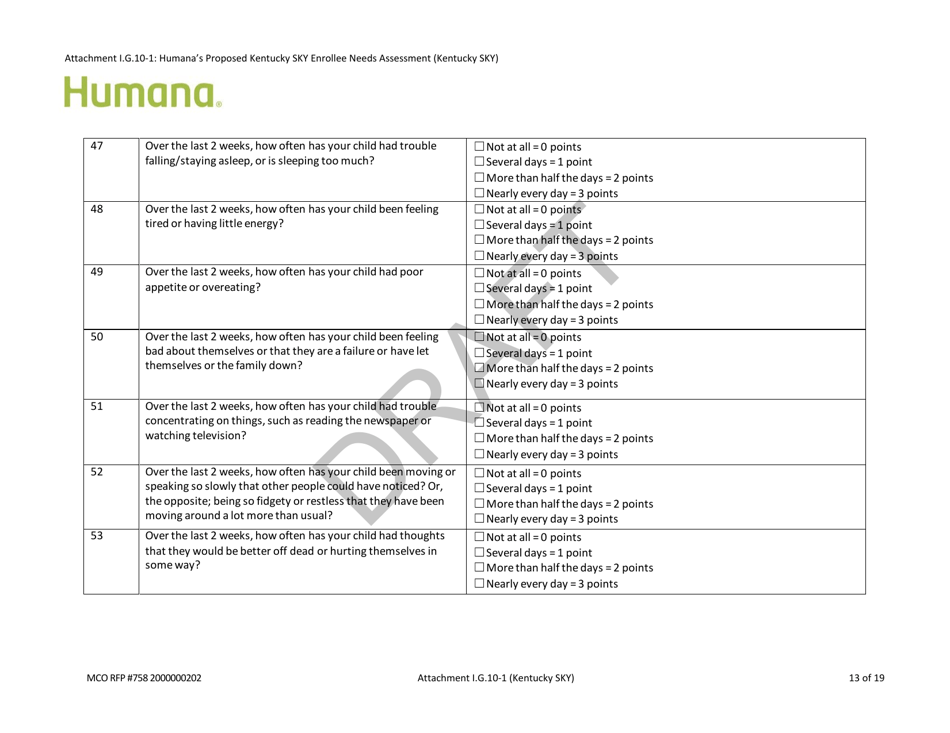 Attachment I.G.10-1 Humanas Proposed Kentucky Sky Enrollee Needs Assessment (Kentucky Sky) - Draft - Kentucky, Page 13