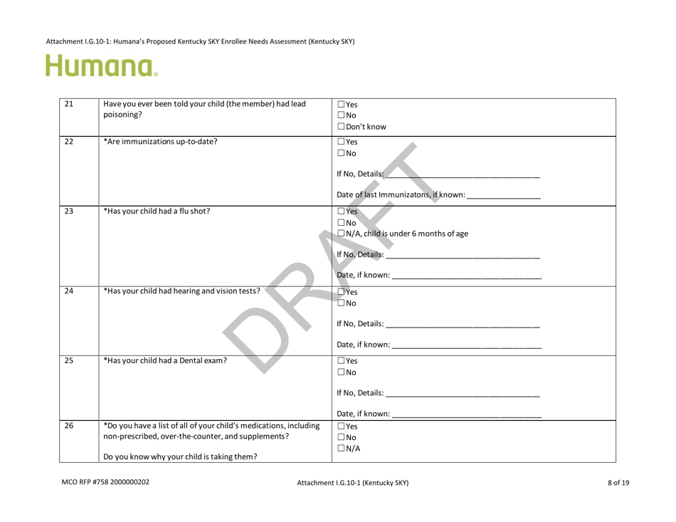 Attachment I.G.10-1 Humanas Proposed Kentucky Sky Enrollee Needs Assessment (Kentucky Sky) - Draft - Kentucky, Page 8