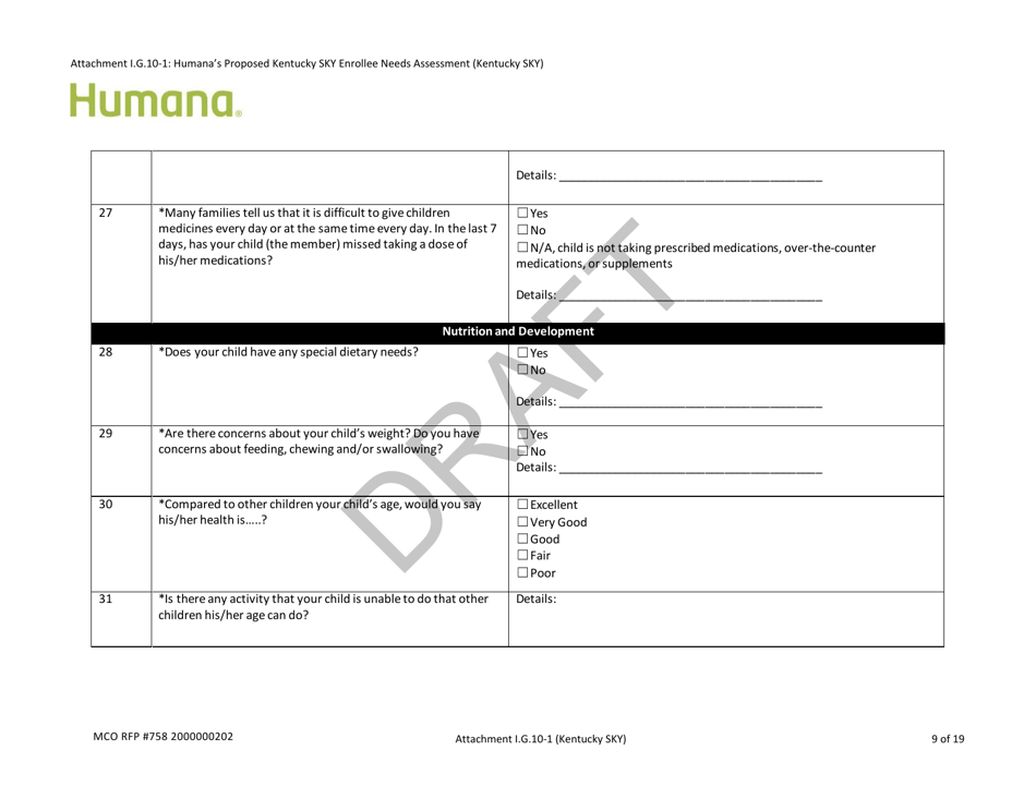 Attachment I.G.10-1 Humanas Proposed Kentucky Sky Enrollee Needs Assessment (Kentucky Sky) - Draft - Kentucky, Page 9