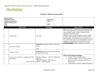 Document preview: Attachment I.G.8-7 Pediatric Needs Assessment - Kentucky