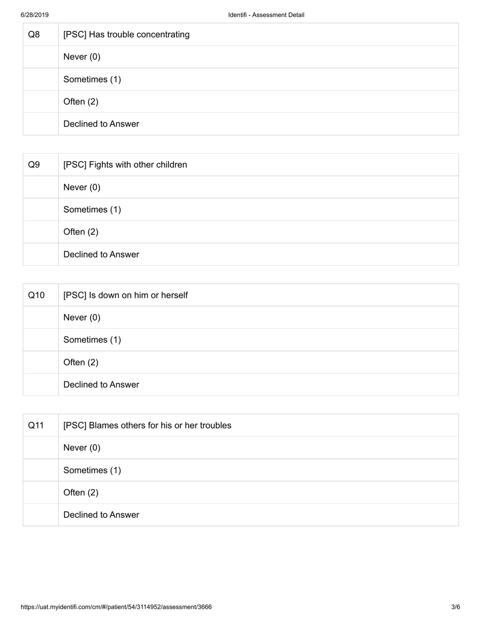 Attachment G.8-2 Pediatric Symptom Checklist-17 (Psc-17) Assessment for S Jones (3139521) - Kentucky, Page 3