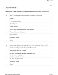 Attachment G.8-6 Catastrophic Care - Pediatrics Assessment for Member Name - Kentucky