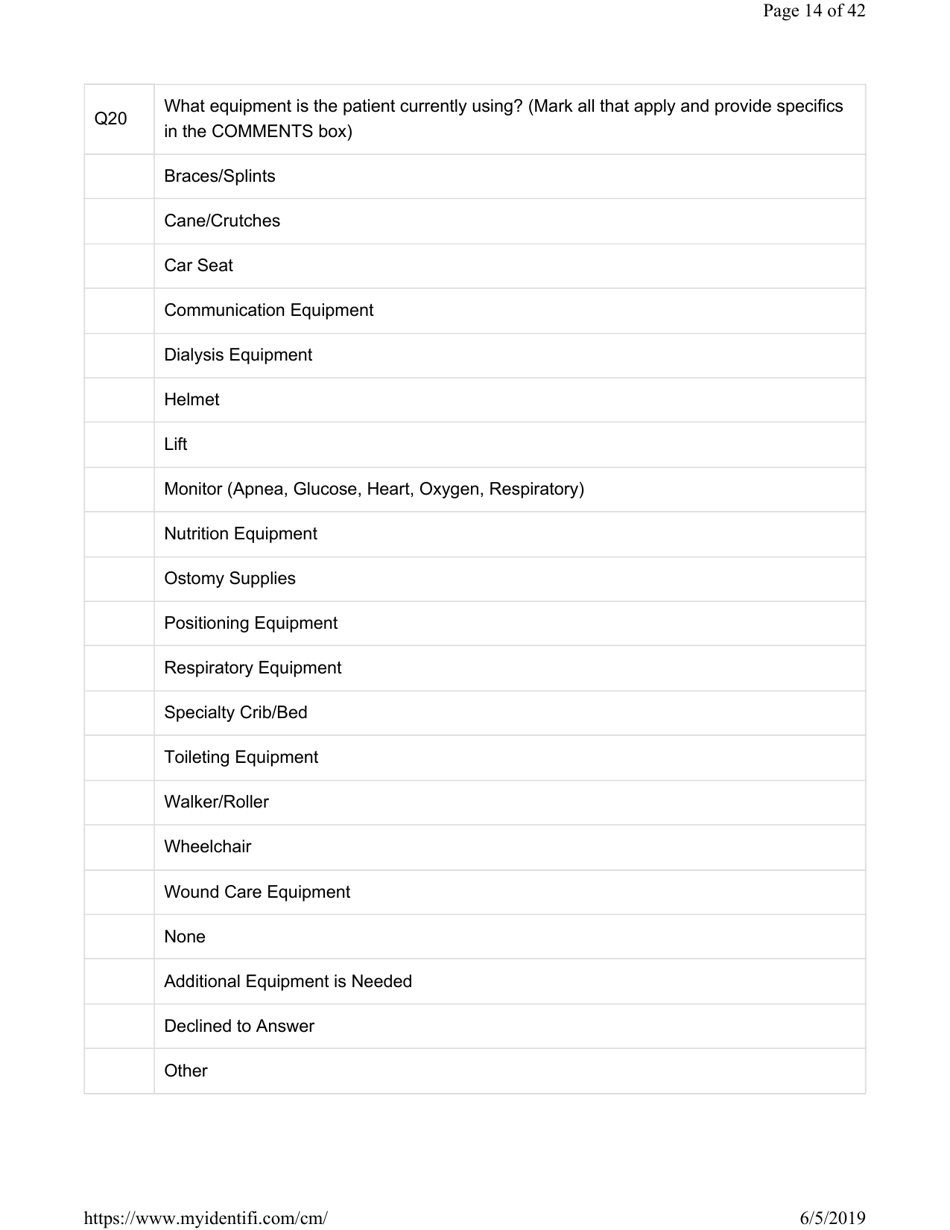 Attachment G.8-6 Catastrophic Care - Pediatrics Assessment for Member Name - Kentucky, Page 14