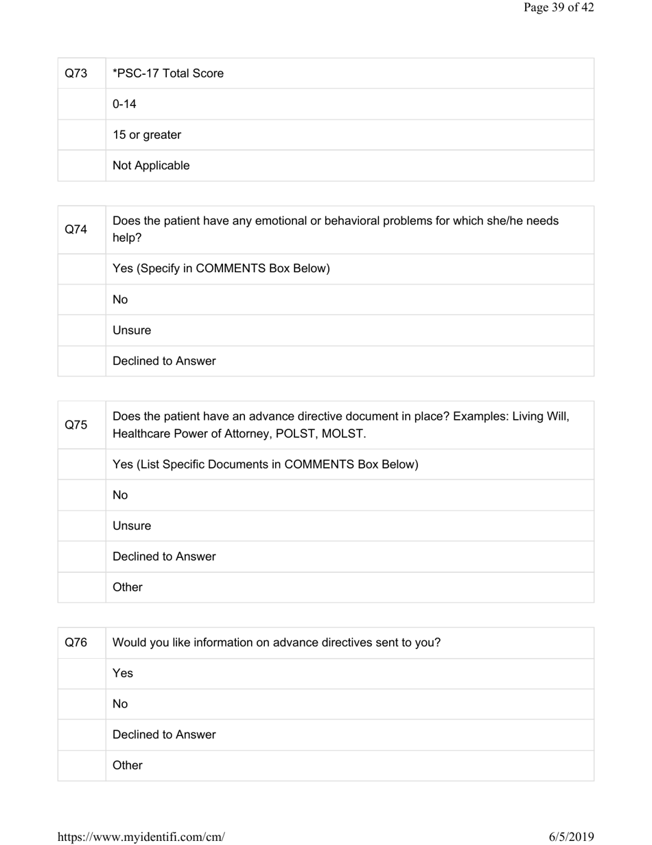 Attachment G.8-6 Catastrophic Care - Pediatrics Assessment for Member Name - Kentucky, Page 39
