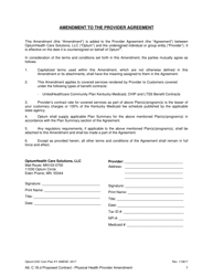 Document preview: Attachment C.18.D Amendment to the Provider Agreement - Kentucky