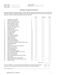 Document preview: Attachment G.8.A.VI-4 Pediatric Symptom Checklist - Kentucky