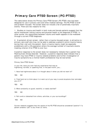 Document preview: Attachment G.8.A.VI-2 Primary Care PTSD Screen (Pc-PTSD) - Kentucky