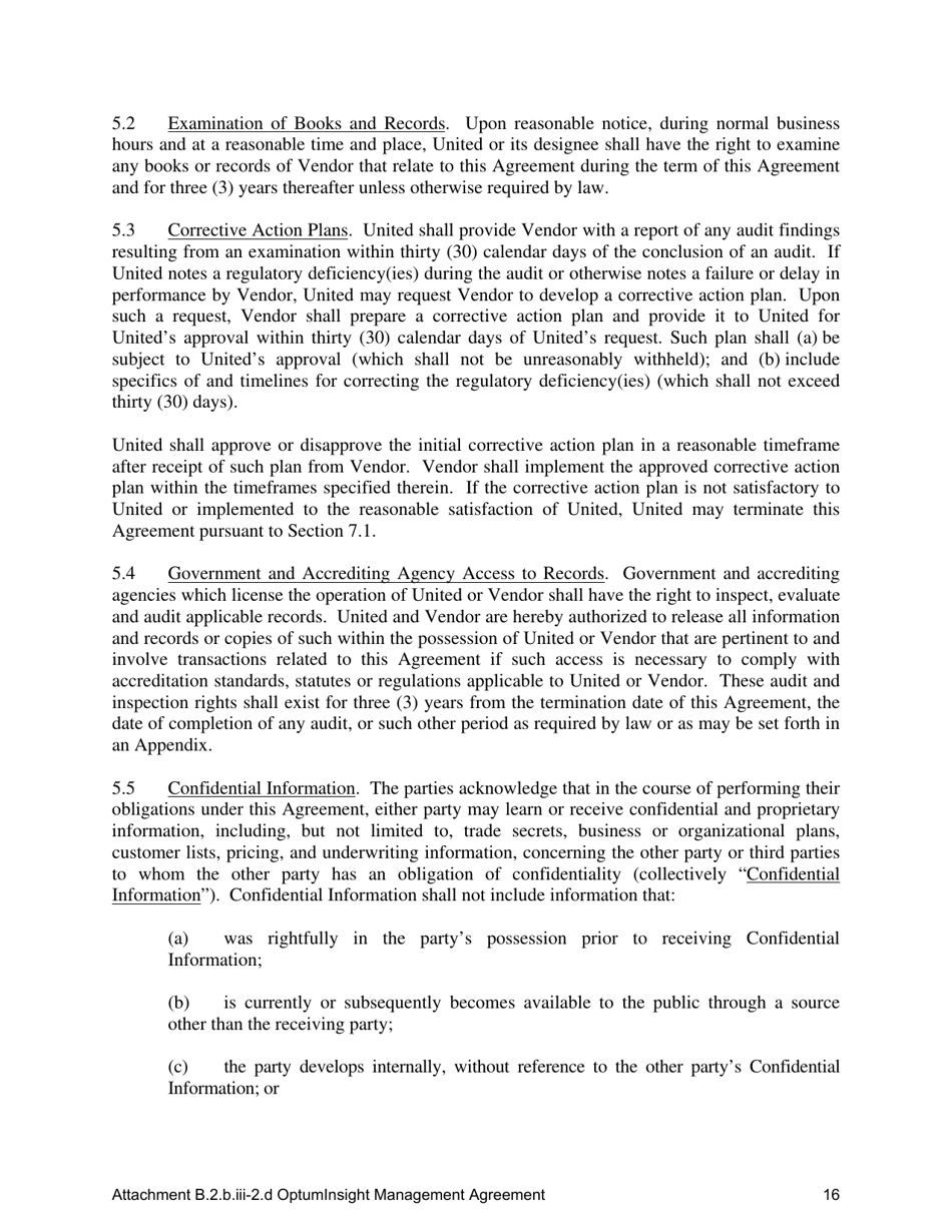 Attachment B.2.B.III-2.D Tenth Amendment to the Optuminsight Services Agreement - Kentucky, Page 16