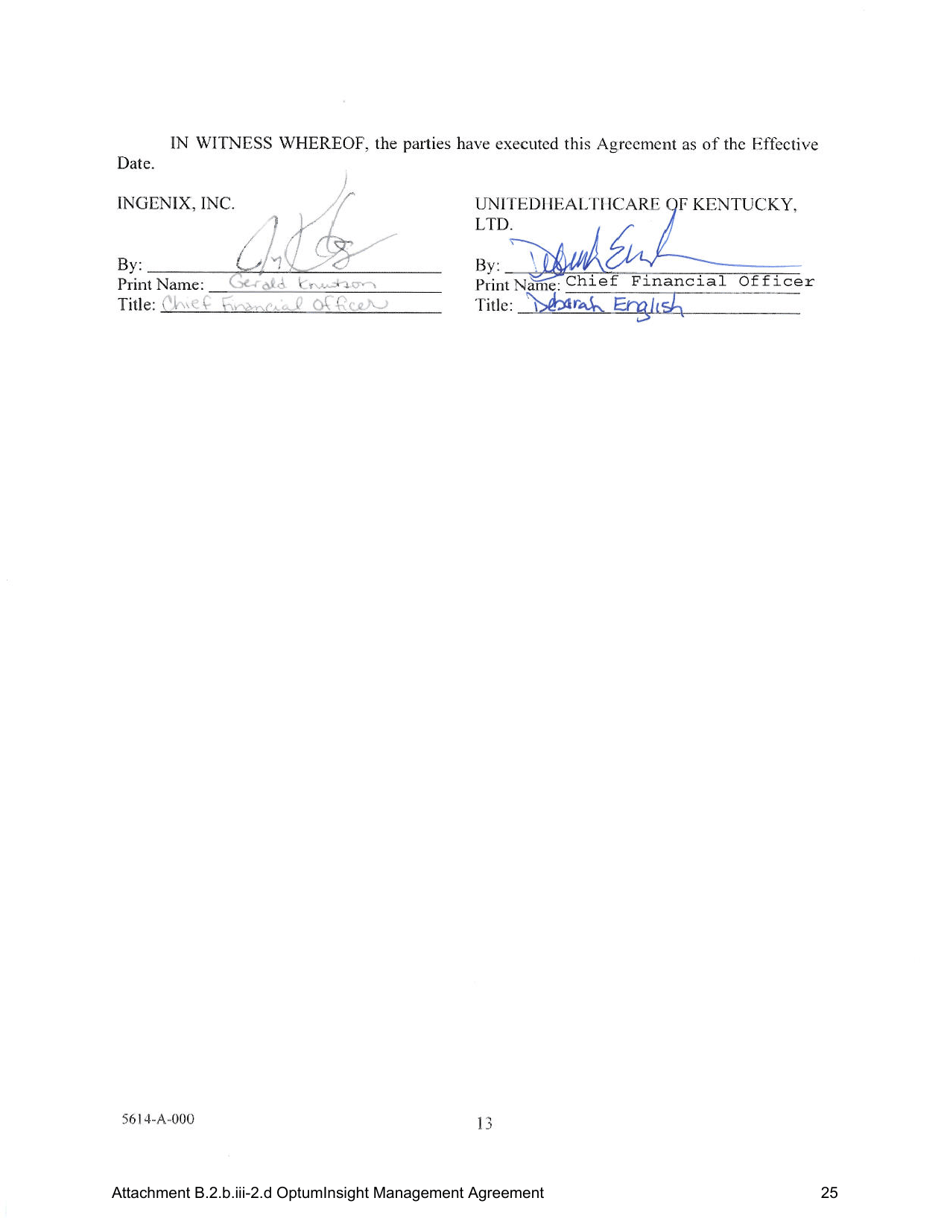 Attachment B.2.B.III-2.D Tenth Amendment to the Optuminsight Services Agreement - Kentucky, Page 25