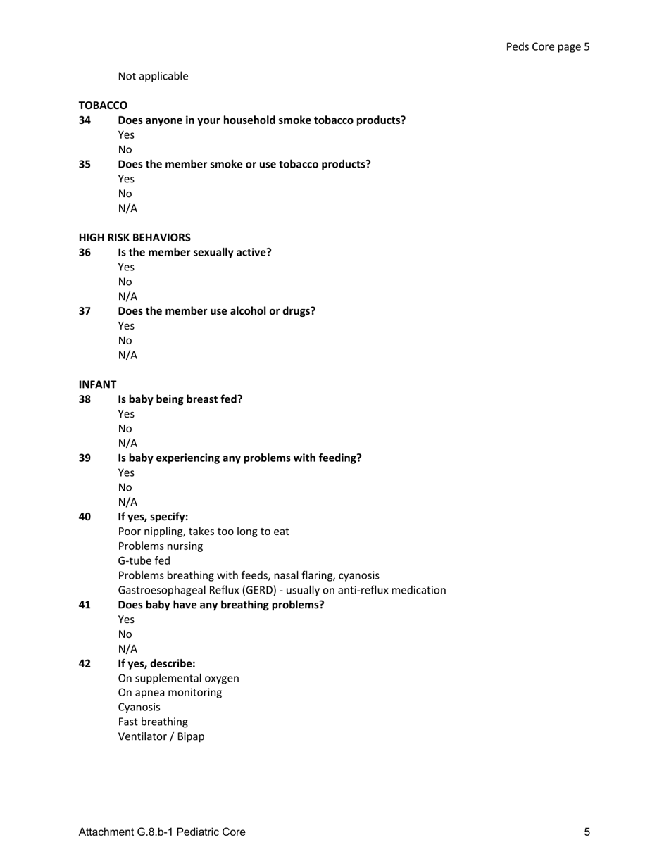 Attachment G.8.B-1 Pediatric Core - Kentucky, Page 5
