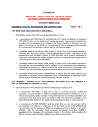 Document preview: Exhibit H Required Affidavit for Bidders and Contractors - Kentucky
