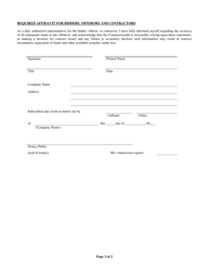 Required Affidavit for Bidders, Offerors and Contractors - Kentucky, Page 2
