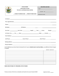 Application for a Permit to Allow the Use of a Suppressor While Hunting - Maine, Page 2