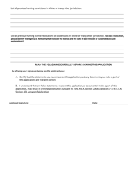 Application for a Permit to Allow the Use of a Suppressor While Hunting - Maine, Page 3