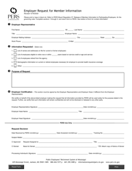 Form ERMI &quot;Employer Request for Member Information&quot; - Mississippi