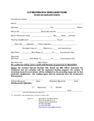 Ojt Registration/Enrollment Form - Maine, Page 2