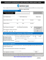 Document preview: Mississippican Enrollment Form for Optional Groups - Mississippi