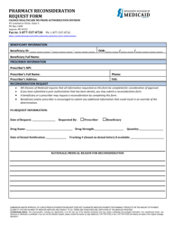 &quot;Pharmacy Reconsideration Request Form&quot; - Mississippi