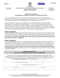 Document preview: Form UIA6324 Certifications by Professional Employer Organization (Peo) Regarding Payment of Wages to Leased Employees - Michigan