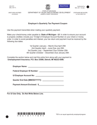 Form UIA4101 "Employer's Quarterly Tax Payment Coupon" - Michigan