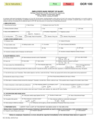 Form WC-100 Employer&#039;s Basic Report of Injury - Michigan