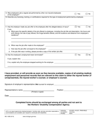 Form WC-105B Employer Disclosure Questionnaire - Michigan, Page 2