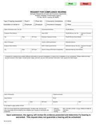 Document preview: Form WC-40 Request for Compliance Hearing - Michigan