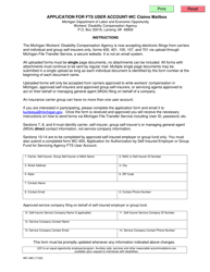 Form WC-460 Application for Fts User Account for Carriers and Self-insured Employers - Michigan