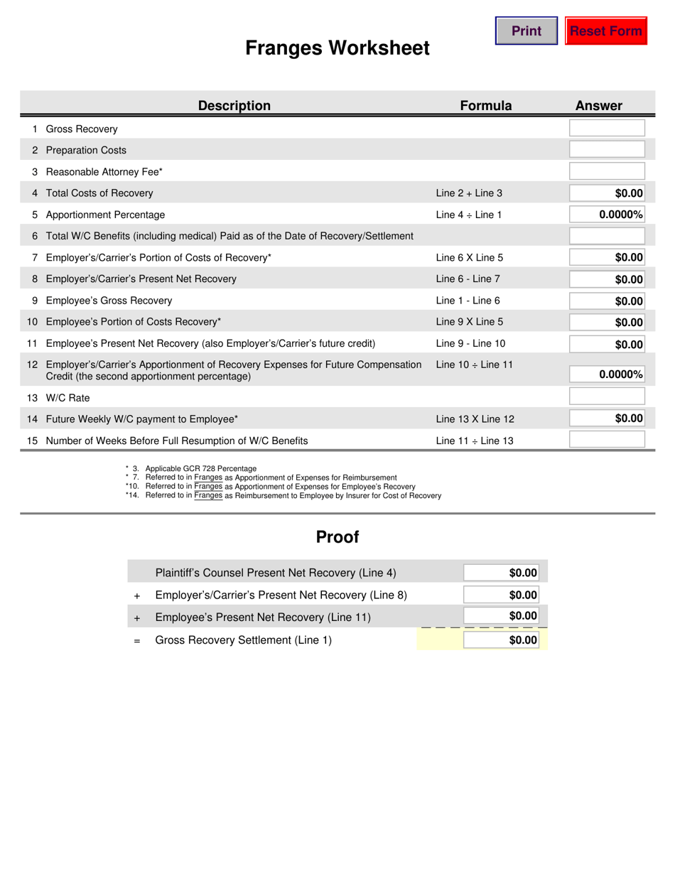 Franges Worksheet - Michigan, Page 1