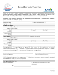 Document preview: Personal Information Update Form - Kentucky
