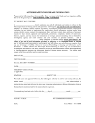 Document preview: Form RI15 Authorization to Release Information - Mississippi