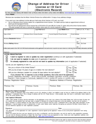 Document preview: Form 34-0300 Change of Address for Driver License or Id Card (Electronic Record) - Montana
