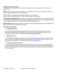 Form 08-400 Articles of Incorporation - Domestic Business Corporation - Alaska, Page 3