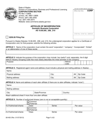 Form 08-400 Articles of Incorporation - Domestic Business Corporation - Alaska, Page 4