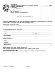 Form 08-400 Articles of Incorporation - Domestic Business Corporation - Alaska, Page 6
