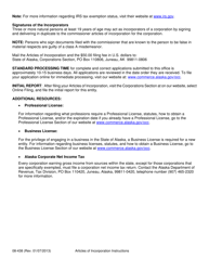 Form 08-438 Articles of Incorporation - Domestic Nonprofit Corporation - Alaska, Page 2